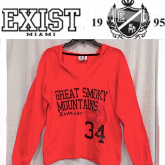 Exist Tops - GREAT SMOKY MOUNTAIN 
Pullover Hoodie SIZE L preowned